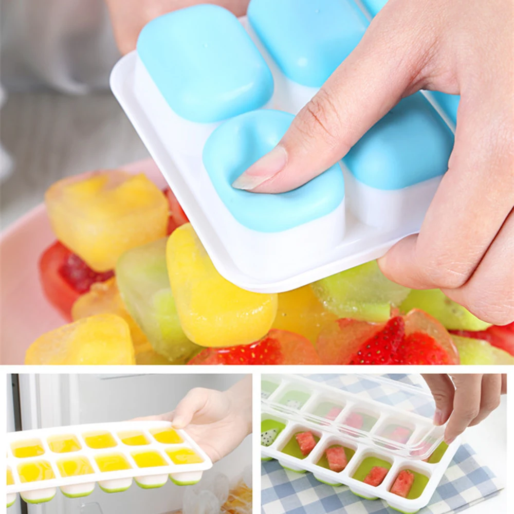14 лотков для кубиков льда квадратная силиконовая форма лоток морозильная камера