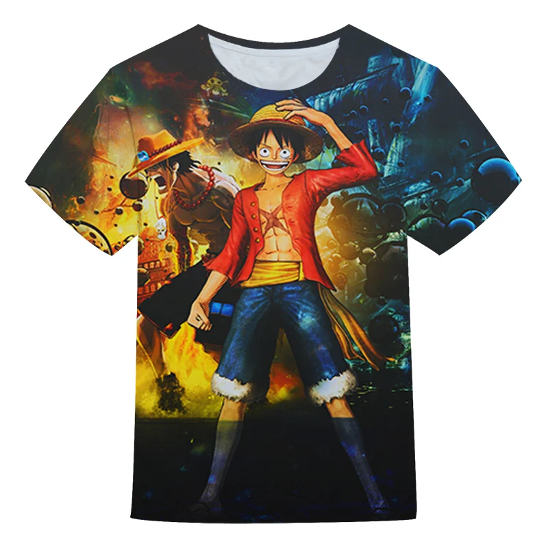 

Kids T Shirt One Piece- Anime Children Tops for Boys Girls Summer Short Sleeve T-Shirts Cool Fun Tee for 4-14 Years Child