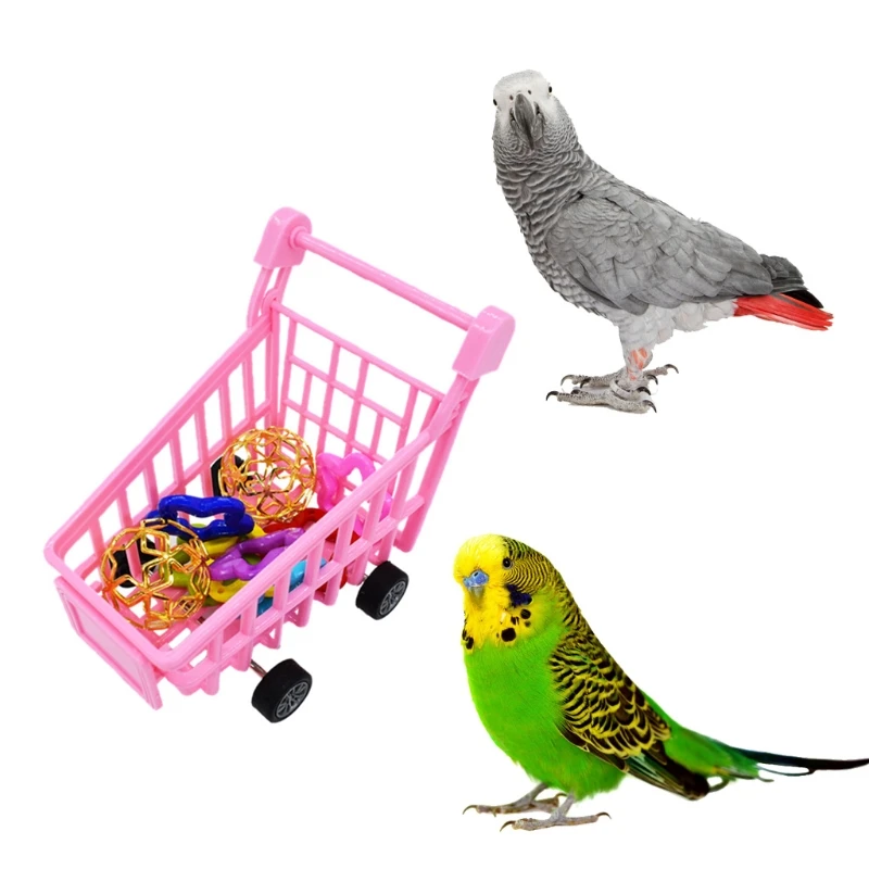 

Parrot Bird Puzzle Training Toys Set Mini Plastic Shopping Cart Balls Circles 95AA