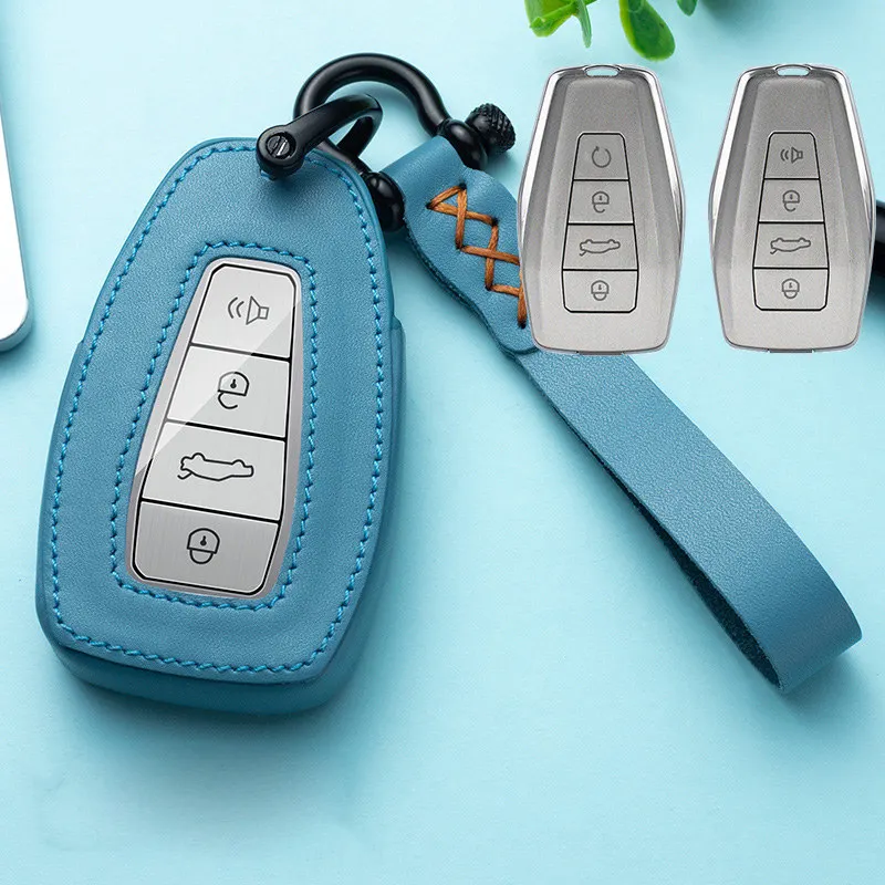 

Car Key Fob Cover Case Shell for Geely Atlas Boyue NL3 EX7 Emgrand X7 Emgrarand X7 SUV GT GC9 borui Leather Cases Covers