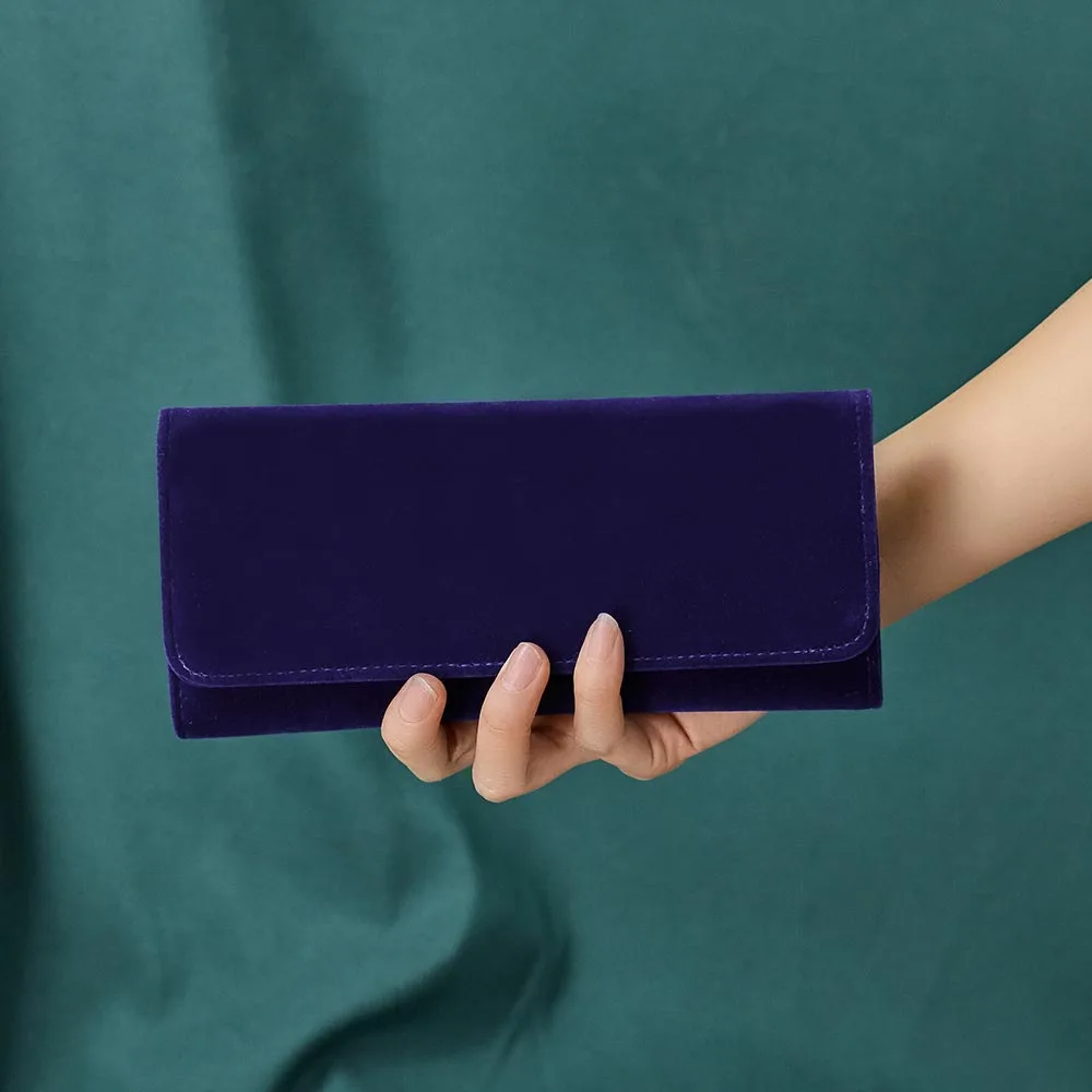 

Портативный Дорожный Органайзер Для Ювелирных Украшений (колец, Серег) Из Бархатной Ткани, Кошелек-клатч Для Хранения Аксессу...