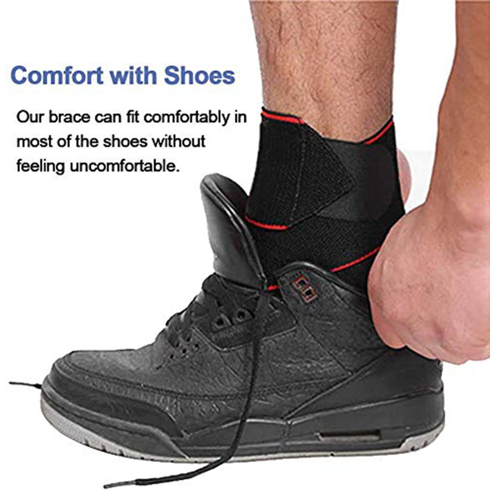 

2pcs Ankle Brace Kit Adjustable Compression Foot Brace Basketball Football Sports Protection Men Women Ankle Surpport Wraps