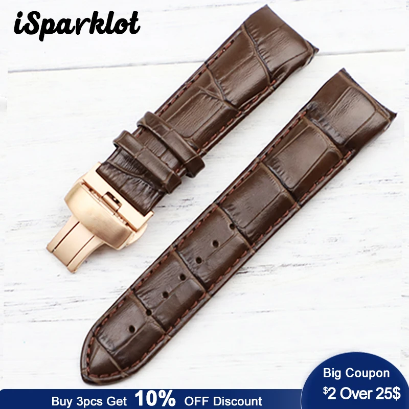 Изогнутый ремешок для часов из натуральной кожи 24 мм Tissot Couturier T035 607 614 627