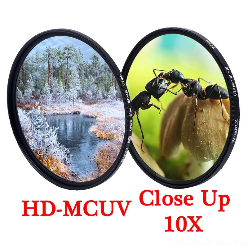 Фильтр для макросъемки KnightX MCUV UV colse up 49 52 55 58 62 67 72 77 мм цветная зеркальная