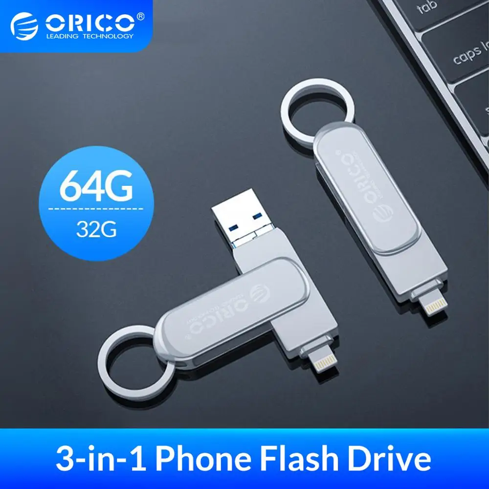 ORICO OTG USB флеш накопитель 3 в 1 U диск 64 ГБ 32 USB3.0 флэш память флешка для