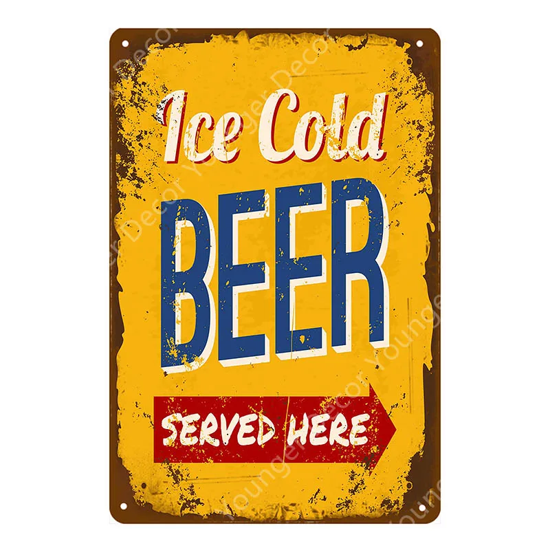 YD4215F Man Cave Drinks Beers Decoration Vintage Metal Tin Signs Gin Tonic Wine Plaque Shabby Chic Pub Bar Casino Poster Wall Art Decor - Цвет: YD4215F