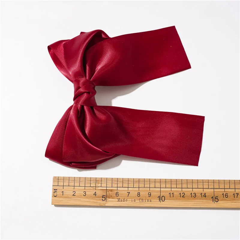 Заколка для волос с атласным бантом женская винтажный Модный зажим в Корейском