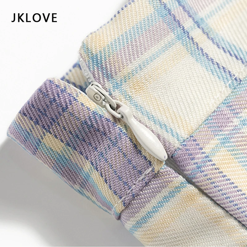 

Uniform 2021 High Waist School Girl Jk Skirts A-line Short Skirt Plaid Skirt Purple Blue Korean Mori Girl Dance Skirts Clothes