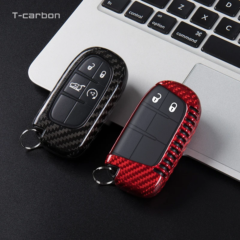 

Carbon Fiber Key Case Cover For Jeep Grand Cherokee Renegade Compass Dodge Durago Journey Charger Dart Chrysler 300C For Fiat