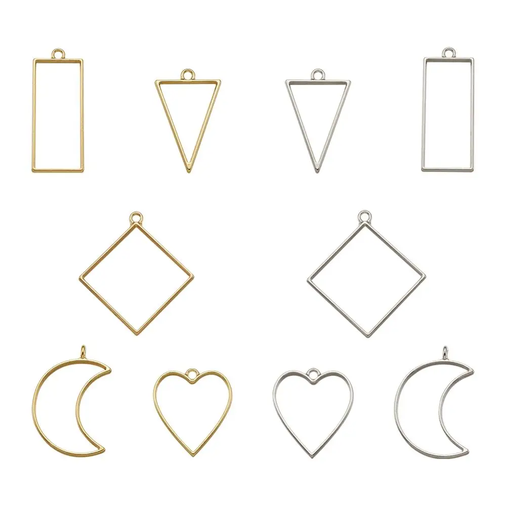 

10pcs Alloy Open Back Bezel Pendants For Bracelets Necklaces Resin Jewelry Making Findings