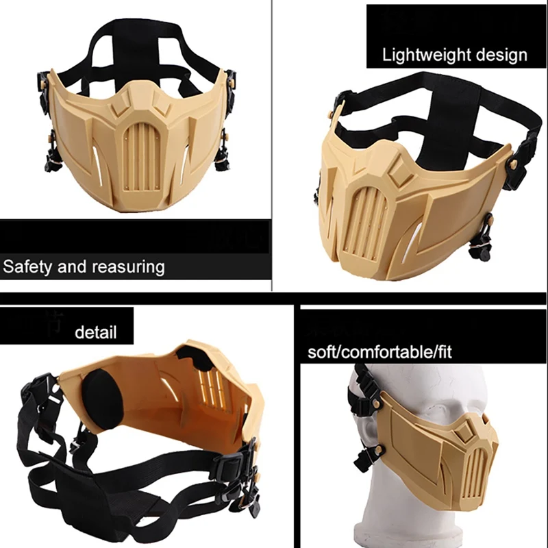 Тактическая Маска для страйкбола защиты ушей маска на половину лица защитная