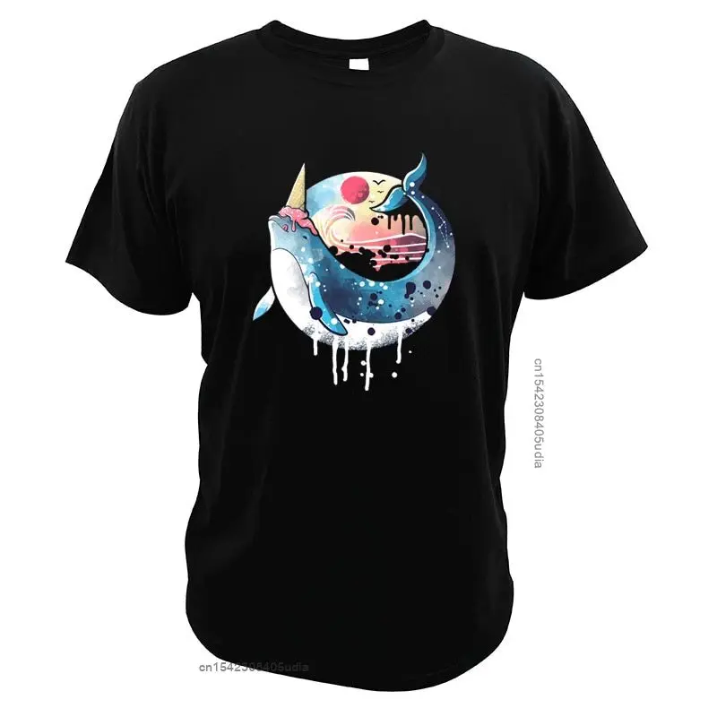 Ice Cream Narwhal T-Shirt Parody Cute Whale Funny Vacation Animal Summer Digital Print Pure T Shirt