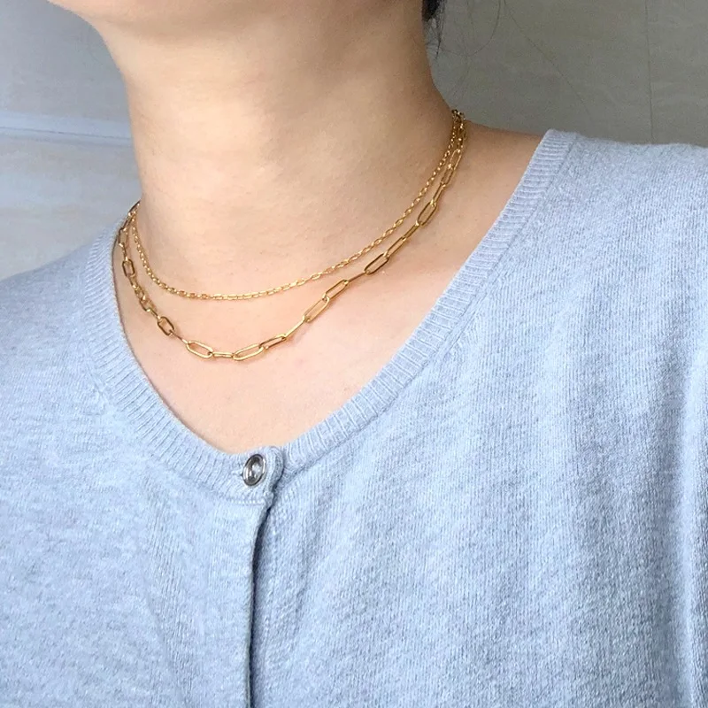 

Trendy Chain Necklace For Women Mens Rock Punk Hip Hop Party Gold Color Clavicle Chain Choker Necklaces Jewelry