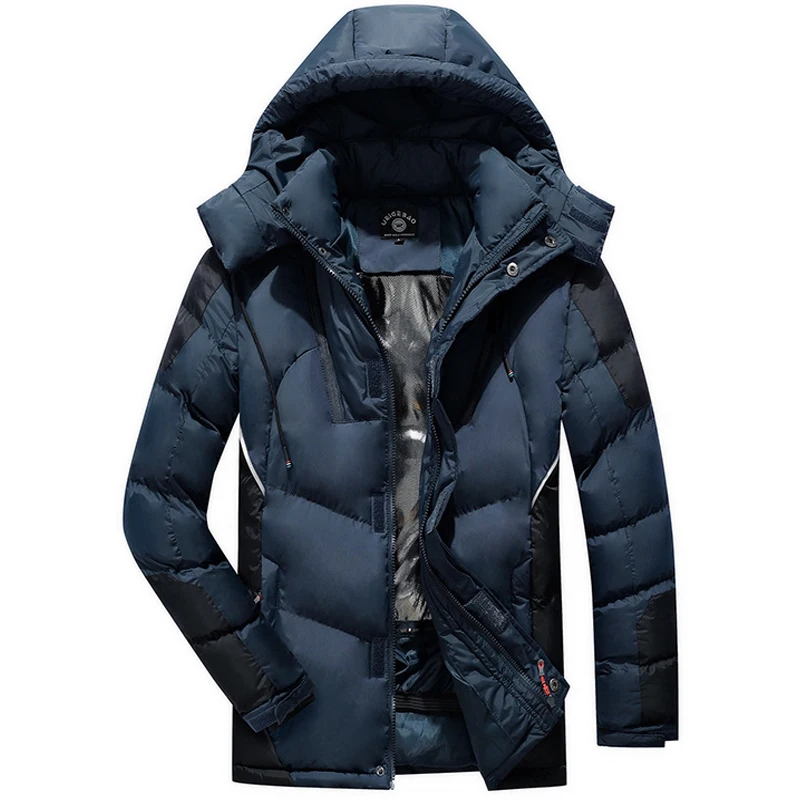 Winter parka men Hooded Jackets Mens Thicken Solid color Splicing clothing warm down jacket youth coats men's casual coat 2236