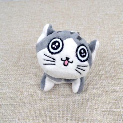 Новинка 10 см Kawaii Kitten мягкий плюшевый Кот Брелок серый сидящий плюшевые игрушки