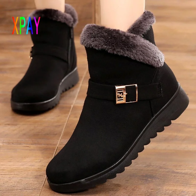 

Women's Winter Boots2021 New Thick Plush Warm Snow Boots Women's Zipper Comfortable Outdoor Ankle Boots Casual Botas Femininas