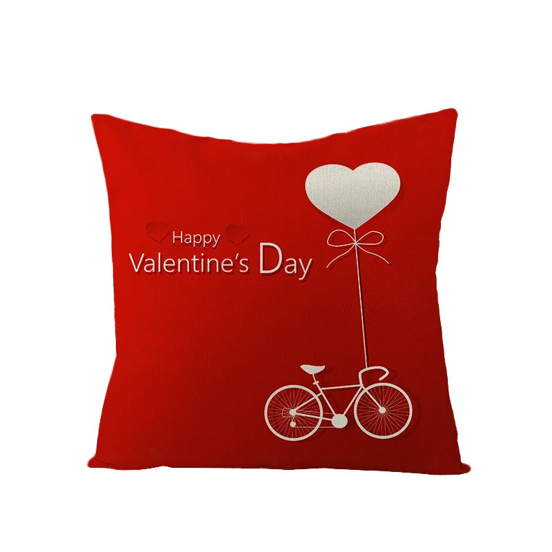 

Cushion Cover Printing Pillowcase Valentine's Day Red Love Series Linen Pillowcase Custom Cushion Cover Decorative Pillows 45x45