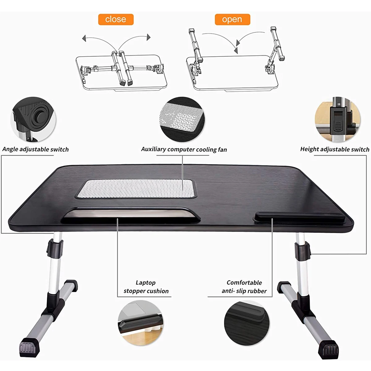 Portable Folding Laptop Stand Holder Study Table Desk Cooling Fan Foldable Computer for Bed Sofa Tea Serving | Мебель