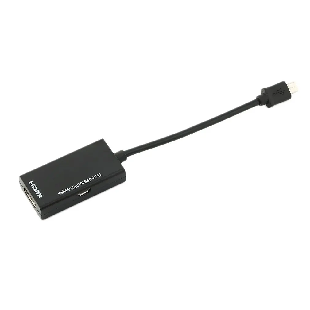 Порт дисплея Micro USB к HDMI Кабельный адаптер-переходник черный 12 см портативный