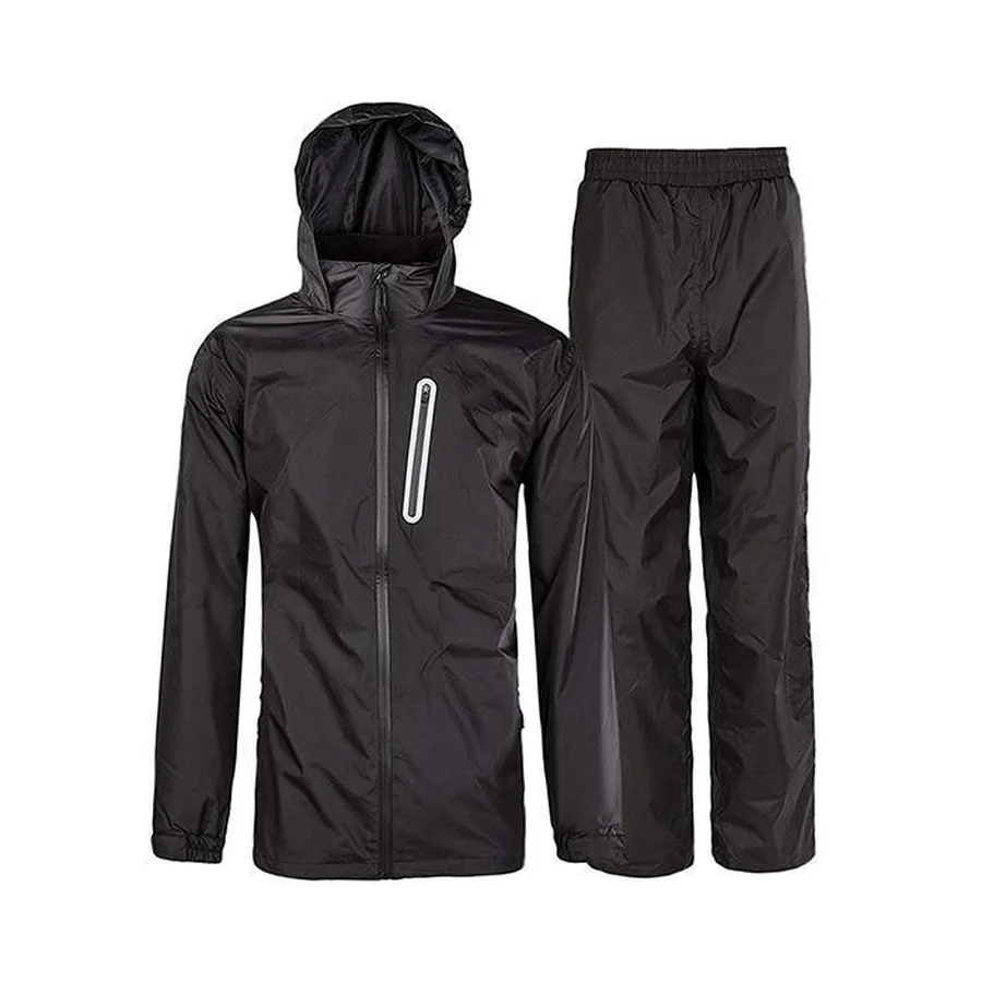 Водонепроницаемый дождевик для мужчин черный длинный всесезонный закрывающий