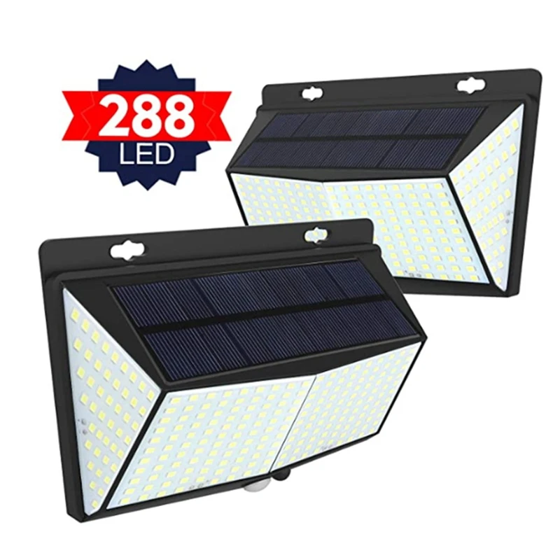 

8W 288 LED Solar Wall Light Motion Sensor Garden Courtyard Path Lamp 3 Modes Waterproof IP65