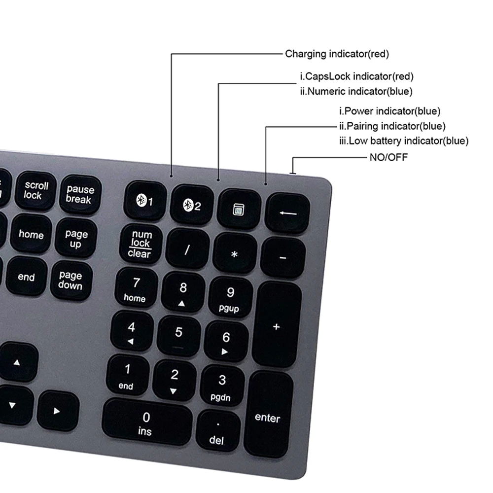 

BK9803 Bluetooth Keyboard Type-C Rechargeable Wireless 110-Key Keyboard for MacOS Smartphone Tablet Support Android Windows