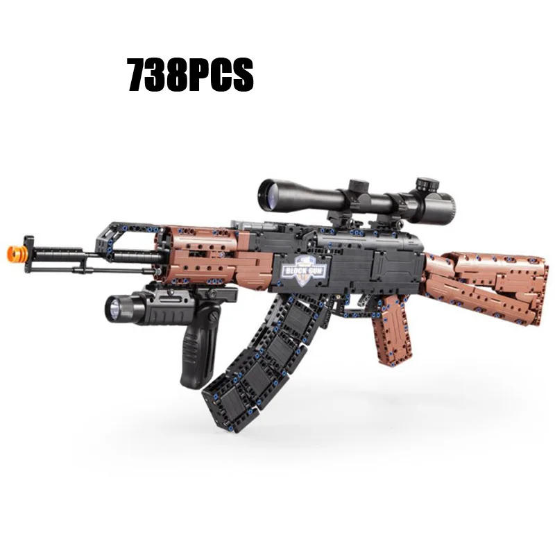 Современный военный пистолет строительный блок оружие AK47 сборка винтовки
