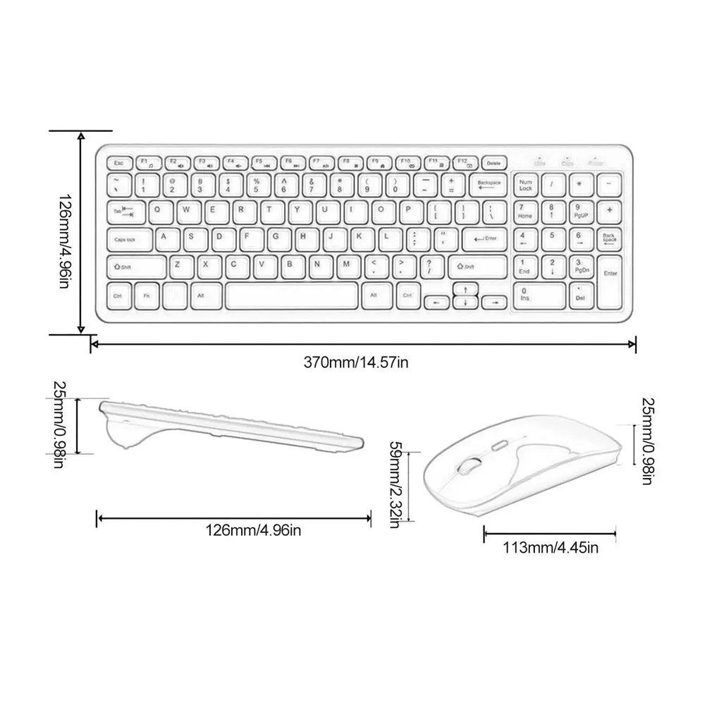 Wireless Keyboard Mouse 2.4G USB Mini Combos Noiseless Ergonomic With Set For PC Laptop TV | Компьютеры и офис