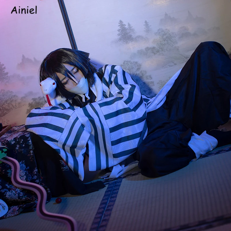 

Anime Demon Slayer Cosplay Costumes Tomioka Giyuu Role Play Kimono Cloak Men Women Halloween Party Coatume Carnival Clothing