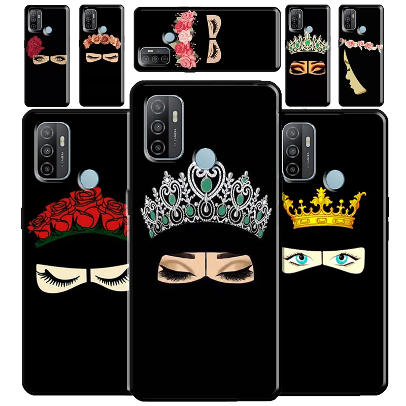 Arabic Muslim Islamic Girl Eyes Phone Case For OPPO A53 A31 A5 A9 2020 A52 A72 A3S A5S F5 A1K A15 A83 A91 A93 Cover Capa