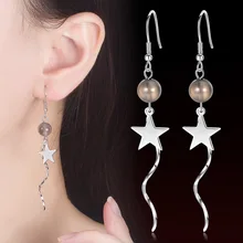 Серый Хрустальный Шар сережки с натуральным камнем очарование