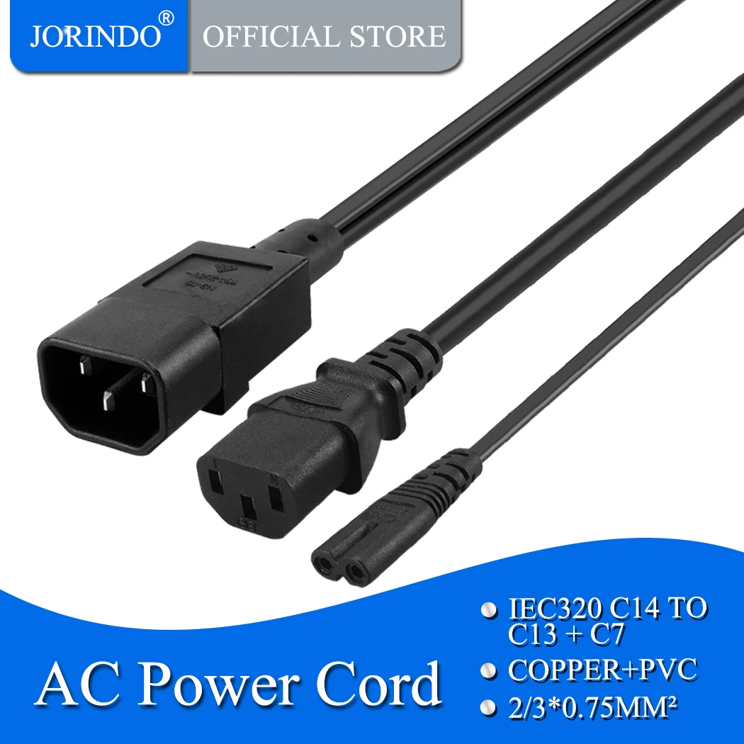 JORINDO 0 3 M/1FT IEC320 C14 к C13 и C7 кабель адаптера переменного тока папа рис. 8 женский |