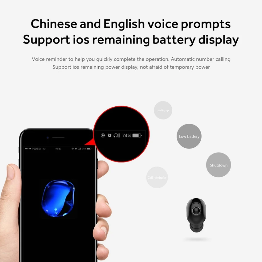 TWS беспроводной Bluetooth интеллектуальное шумоподавление Функция мини невидимый 5 0