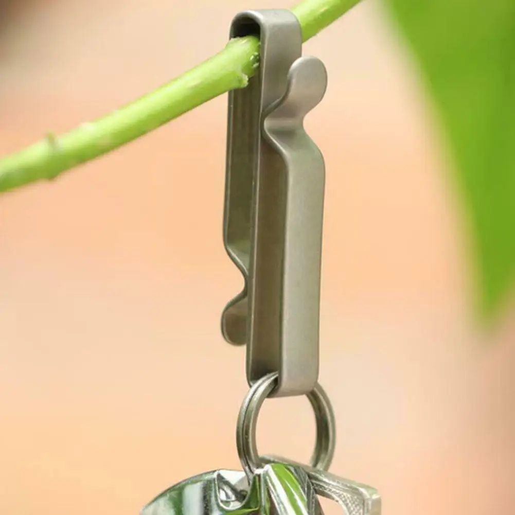 Titanium Alloy Key Ring Belt Clip Hook Used In Clipping Jeans Corkscrew Buckle Keychain Bags Hanging Quick Draw Q9E3