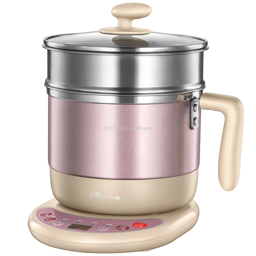 1.2L pink Multi Cookers stainless steel mini Student electric cooker Electric hot pot Electric Food Steamers 600W