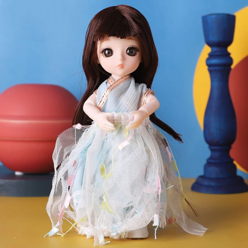 16 см BJD мини кукла 13 подвижных шарниров девочка ребенок 3D большие глаза красивая