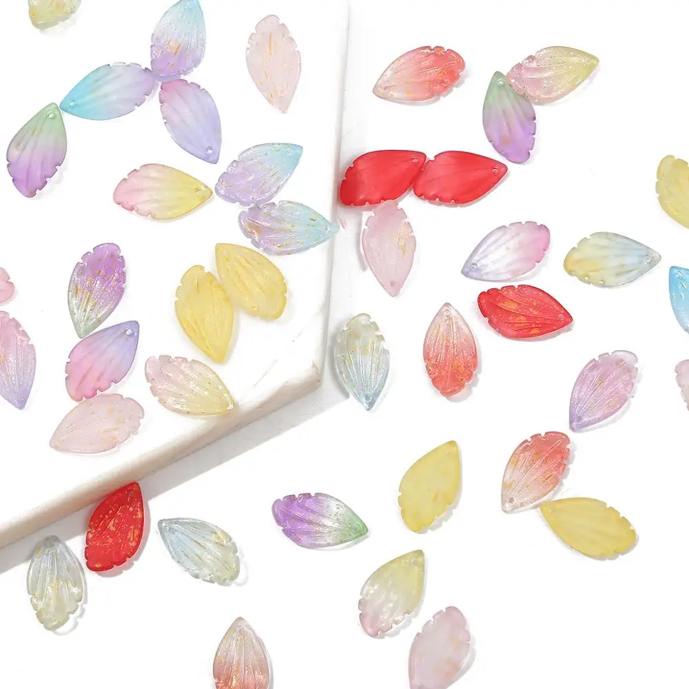 Бусины для изготовления ювелирных изделий стеклянные в форме лепестков ириса 50