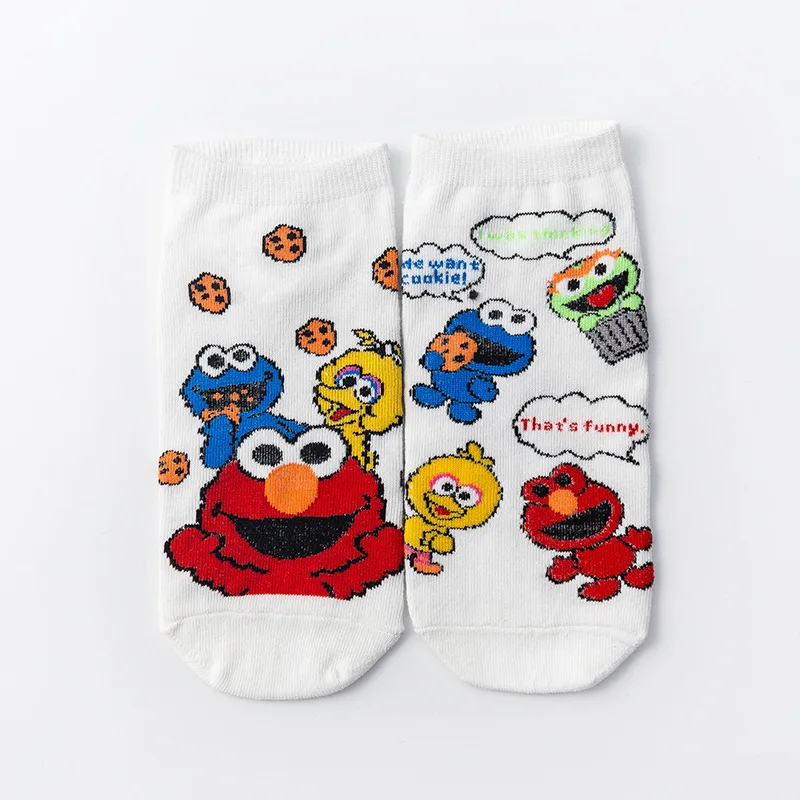 Женские носки для девочек хлопковые до щиколотки косплея Elmo с изображением