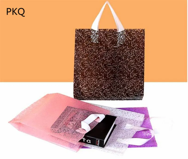 5 шт. 25*33 см цветочный Подарочный пластиковый пакет с ручкой сумка для хранения