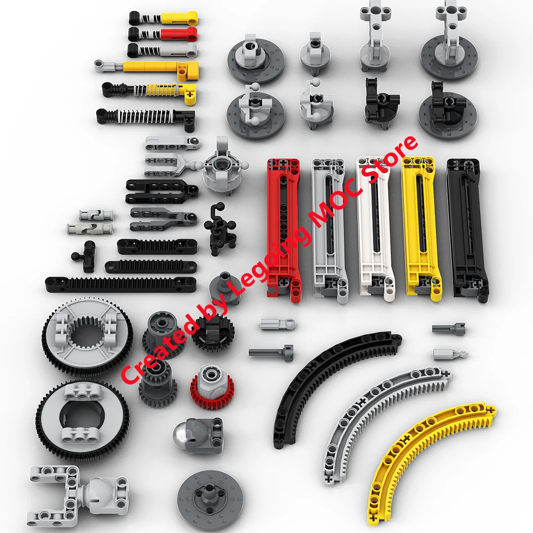 

Technology building block MOC suspension differential shock absorption rack assembly toy parts turntable 65413 65414 24121 46490