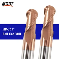 ball nose end mil hrc55 2 flutes carbide ball nose end mill tungsten steel cutter r0 5 r10 cnc router bit milling tool