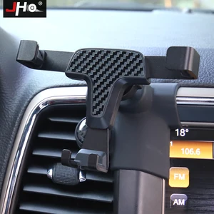 jho custom fit carbon grain gravity car air vent mobile phone holder mount for jeep grand cherokee 2014 2018 2015 2016 2017 free global shipping