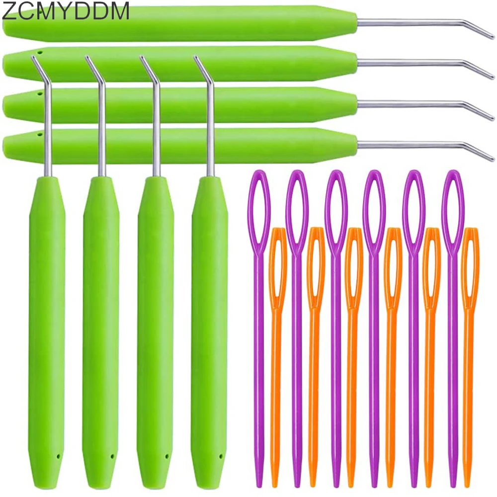 

ZCMYDDM 3pcs Crochet Hook with 6pcs Large Eye Plastic Knitting Needles for Knitting Crafts Weaving Embroidery DIY Sewing Tools