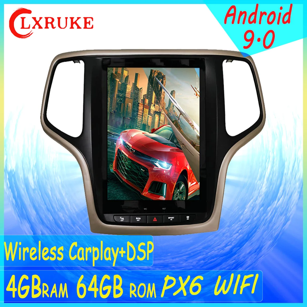 

DSP Android 9 64GB Tesla Screen Car Radio GPS Navigation For JEEP Grand Cherokee 2014-2019 Auto Stereo Audio Multimedia Player
