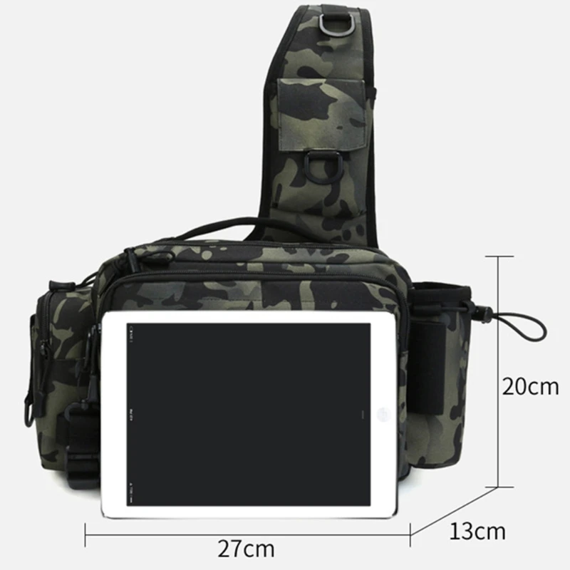 

Multifunctional Outdoor Fishing Tackle Bag Waterproof Waist Shoulder Crossbody