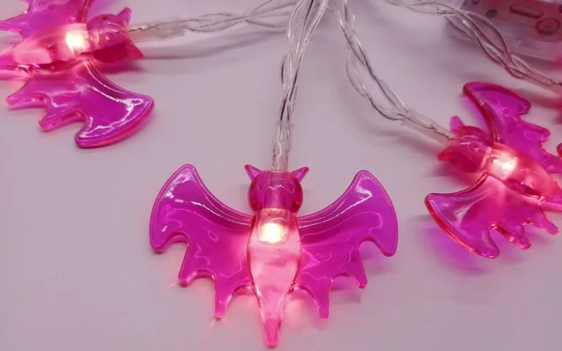 Гирлянда из 10 светодиодов для Хэллоуина тыква паук летучая мышь Череп светильник