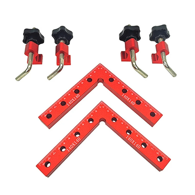 

4" x 4"(10x 10cm) 90 Degree Positioning Squares Right Angle Clamps Aluminum Alloy Woodworking Carpenter Corner Clamping