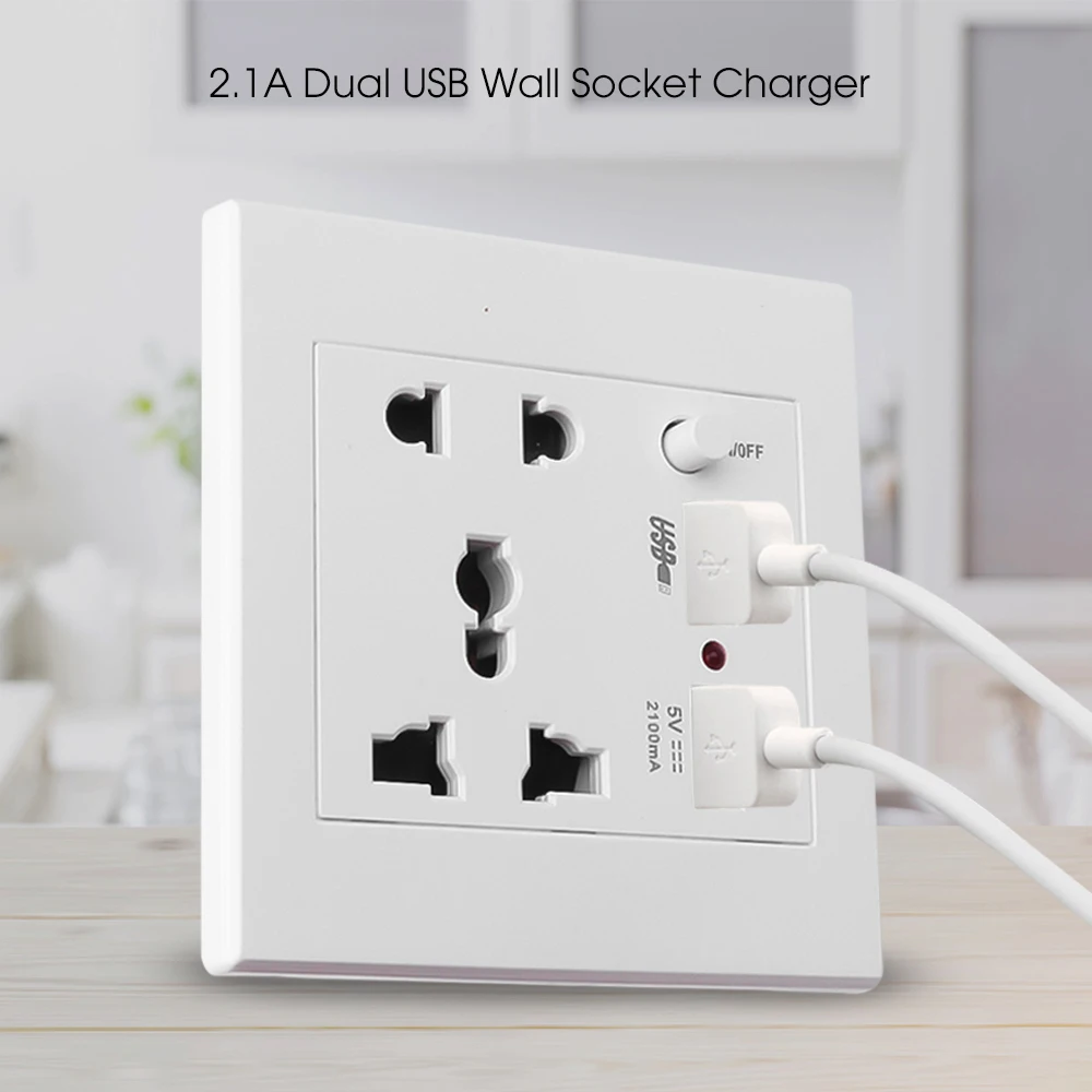EU Standard Charger Home USB port Socket Smart Wall charger Adapter Plug Power Outlet Panel | Обустройство дома