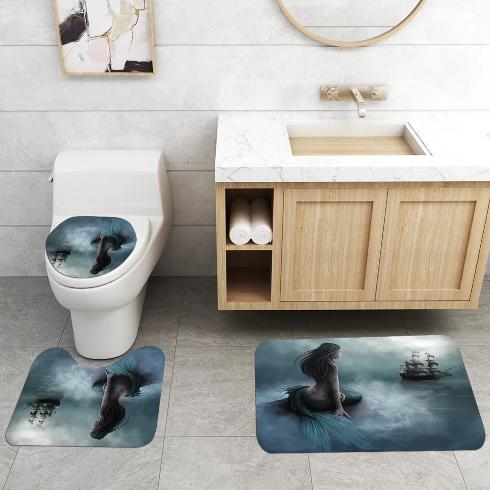 Высококачественная занавеска для душа с рисунком русалки ванной 3D принтом