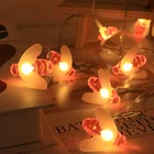 Гирлянда из 20 светодиодный 3040 светодиодов, в форме пчелы светодиодов, Рождественская гирлянда на батарейках, сказочные огни для праздничной вечеринки, садового декора